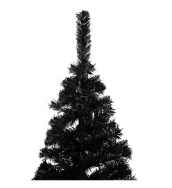 Arbre de Noël artificiel avec LED et boules Noir 240 cm PVC