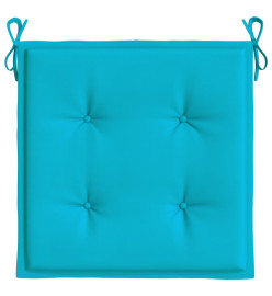 Coussins de chaise de jardin lot de 2 turquoise 50x50x3cm tissu