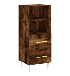 Buffet haut Chêne fumé 34,5x34x180 cm Bois d'ingénierie