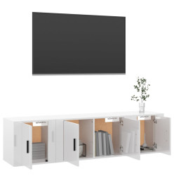 Ensemble de meubles TV 3 pcs Blanc brillant Bois d'ingénierie