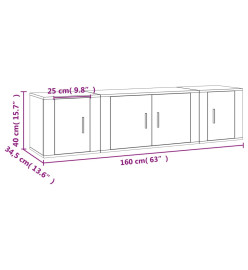 Ensemble de meubles TV 3 pcs Blanc brillant Bois d'ingénierie