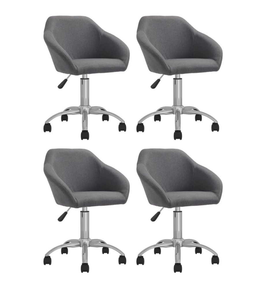 Chaises pivotantes à manger lot de 4 gris clair tissu