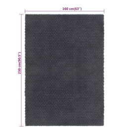 Tapis rectangulaire Anthracite 160x230 cm Coton