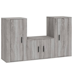 Ensemble de meubles TV 3 pcs Sonoma gris Bois d'ingénierie