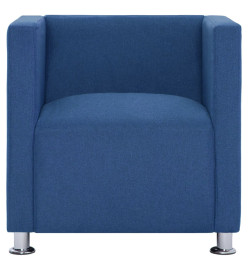 Fauteuil cube Bleu Tissu