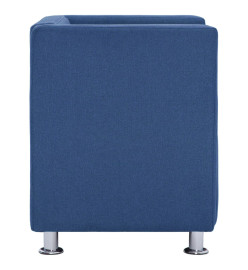 Fauteuil cube Bleu Tissu