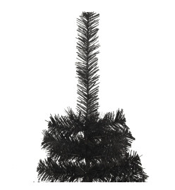 Demi sapin de Noël artificiel avec support Noir 150 cm PVC