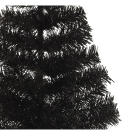 Demi sapin de Noël artificiel avec support Noir 150 cm PVC