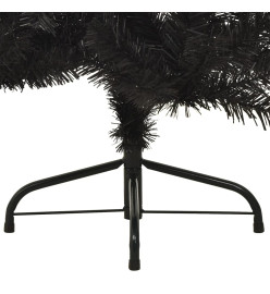 Demi sapin de Noël artificiel avec support Noir 150 cm PVC