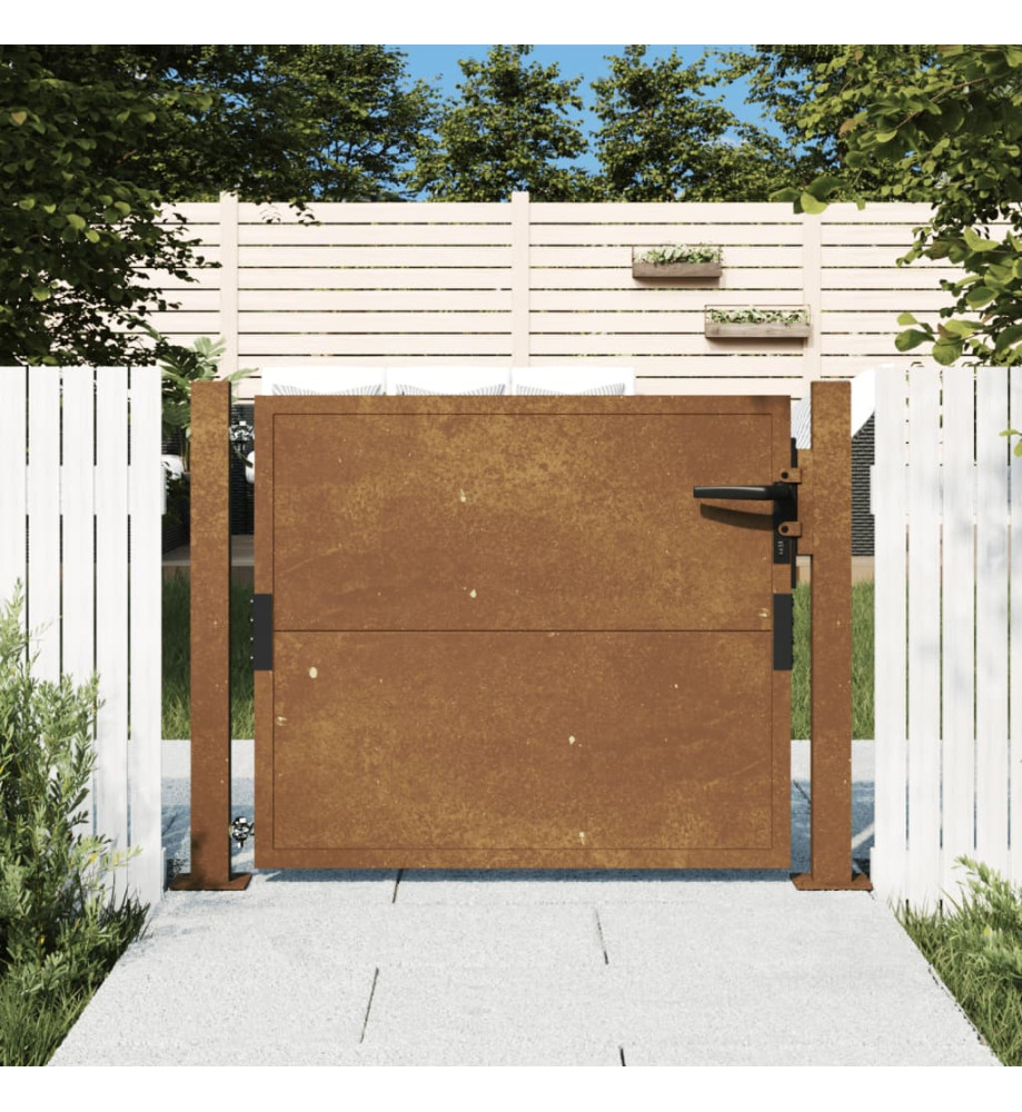 Portail de jardin 105x80 cm acier corten