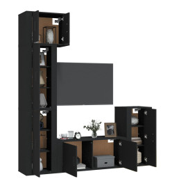 Ensemble de meubles TV 5 pcs Noir Bois d'ingénierie