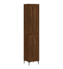 Buffet haut Chêne marron 34,5x34x180 cm Bois d'ingénierie