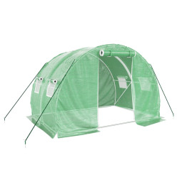 Serre avec cadre en acier vert 6 m² 3x2x2 m