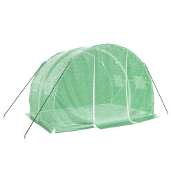 Serre avec cadre en acier vert 6 m² 3x2x2 m