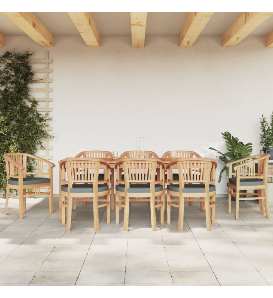 Ensemble à dîner de jardin 9 pcs Bois de teck solide