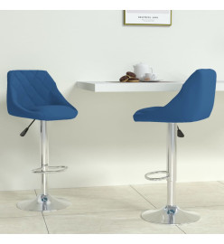 Tabourets de bar lot de 2 bleu velours