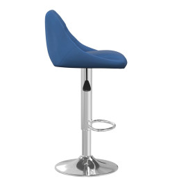 Tabourets de bar lot de 2 bleu velours