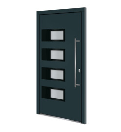 Porte d'entrée Anthracite 110x210 cm Aluminium et PVC