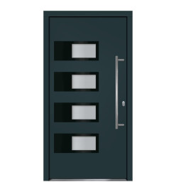 Porte d'entrée Anthracite 110x210 cm Aluminium et PVC