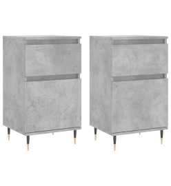 Buffets 2 pcs gris béton 40x35x70 cm bois d'ingénierie