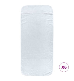 Serviettes de plage 6 pcs blanc 60x135 cm tissu 400 GSM