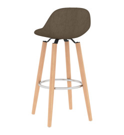 Tabourets de bar lot de 2 marron tissu