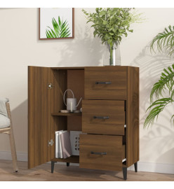 Buffet chêne marron 69,5x34x90 cm bois d'ingénierie