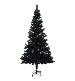 Arbre de Noël artificiel avec LED et boules Noir 240 cm PVC