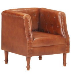 Fauteuil Marron Cuir véritable