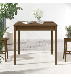 Table de jardin marron miel 82,5x82,5x76 cm bois massif de pin