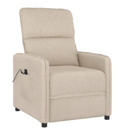 Fauteuil inclinable électrique Crème Tissu microfibre