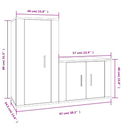 Ensemble de meubles TV 2 pcs Chêne marron Bois d'ingénierie