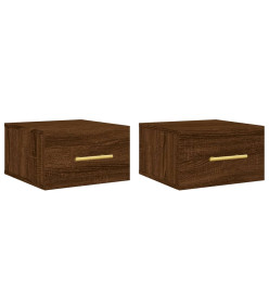 Tables de chevet murales 2 pcs chêne marron 35x35x20 cm