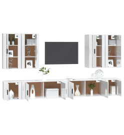 Ensemble de meubles TV 8 pcs Blanc brillant Bois d'ingénierie