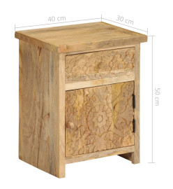 Table de chevet Bois de manguier massif 40x30x50 cm