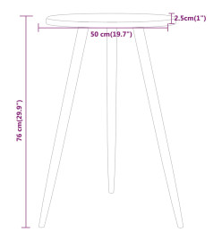 Table de bistro Marron foncé Ø50x76 cm MDF et fer