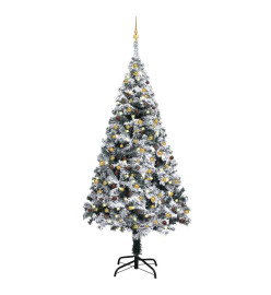 Arbre de Noël artificiel avec LED et boules Vert 240 cm PVC