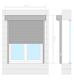 Volet roulant aluminium 110x130 cm anthracite