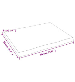 Dessus de table bois chêne massif non traité bordure assortie