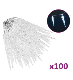 Guirlande lumineuse glaçons Noël 100 pcs Blanc froid Acrylique