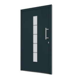 Porte d'entrée Aluminium et PVC Anthracite 100x210 cm