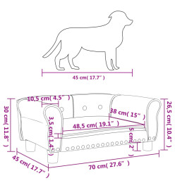 Lit pour chien marron 70x45x30 cm similicuir