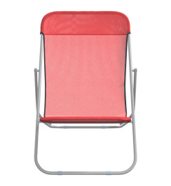 Chaises de plage pliantes 2pcs textilène acier enduit de poudre