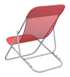 Chaises de plage pliantes 2pcs textilène acier enduit de poudre