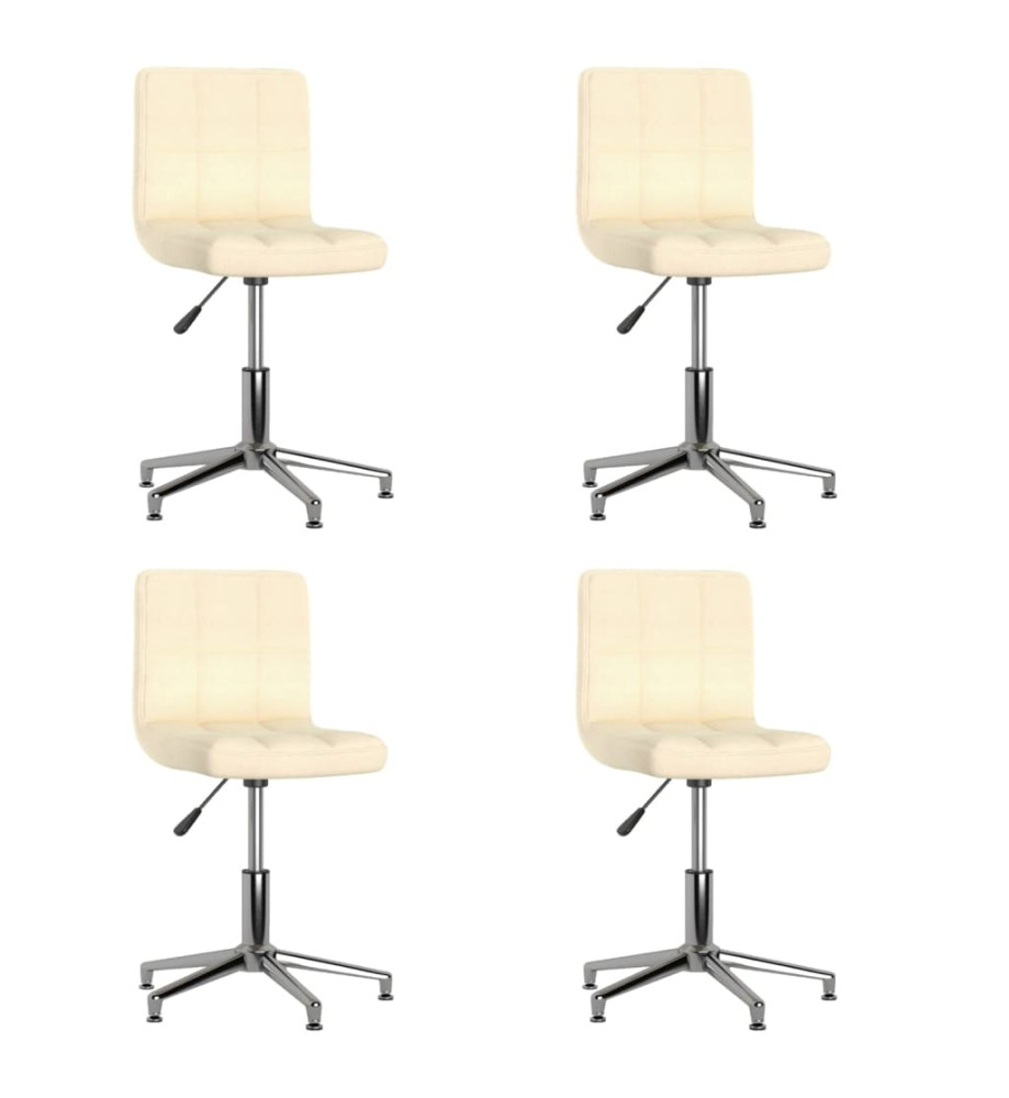 Chaises pivotantes à manger lot de 4 crème tissu