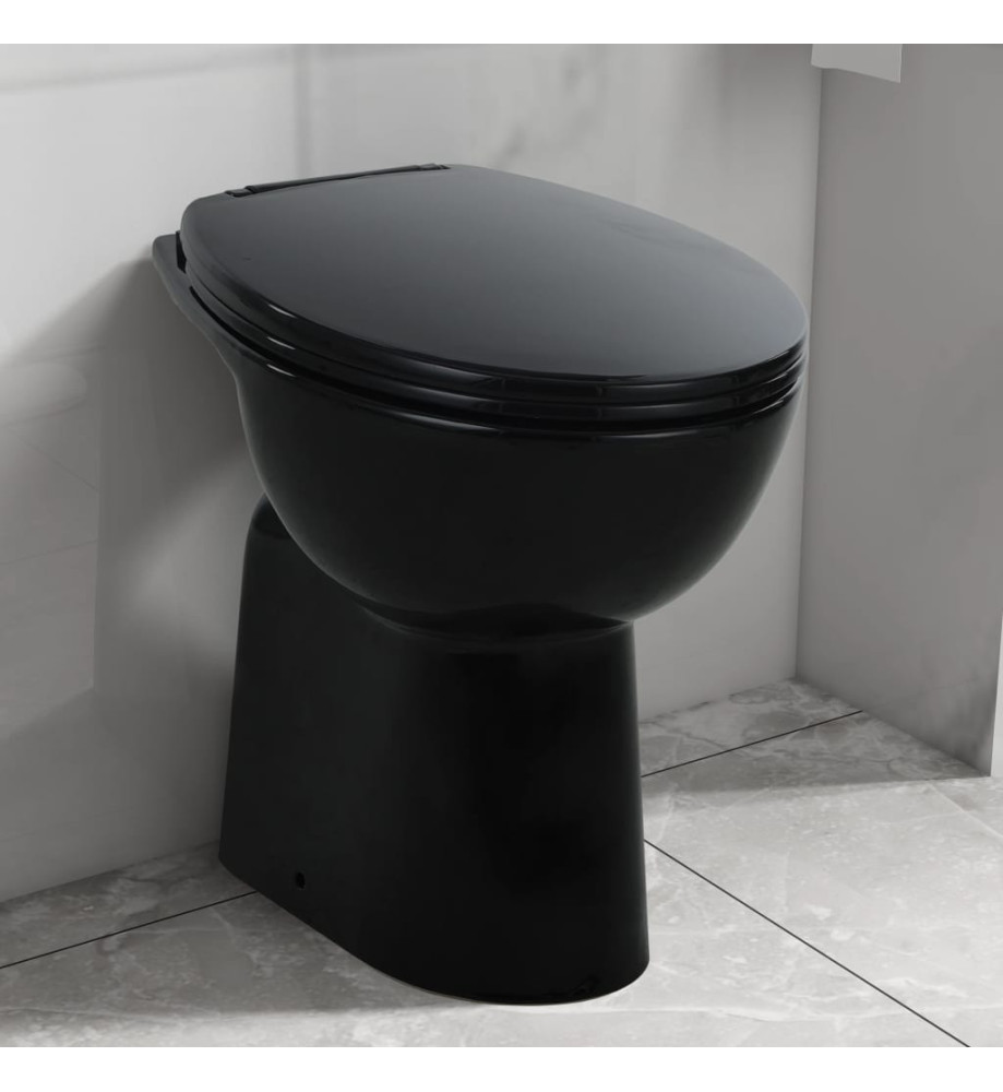 Toilette haute sans bord fermeture douce 7 cm Céramique Noir