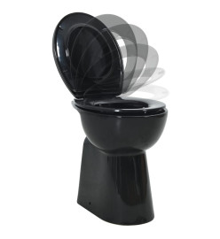 Toilette haute sans bord fermeture douce 7 cm Céramique Noir