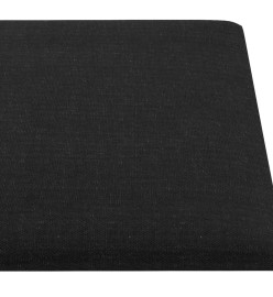 Panneaux muraux 12 pcs Noir 30x15 cm Tissu 0,54 m²