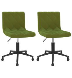 Chaises pivotantes à manger lot de 2 vert clair velours