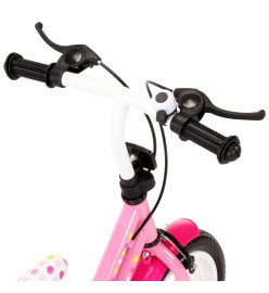 Vélo pour enfants 12 pouces Blanc et rose